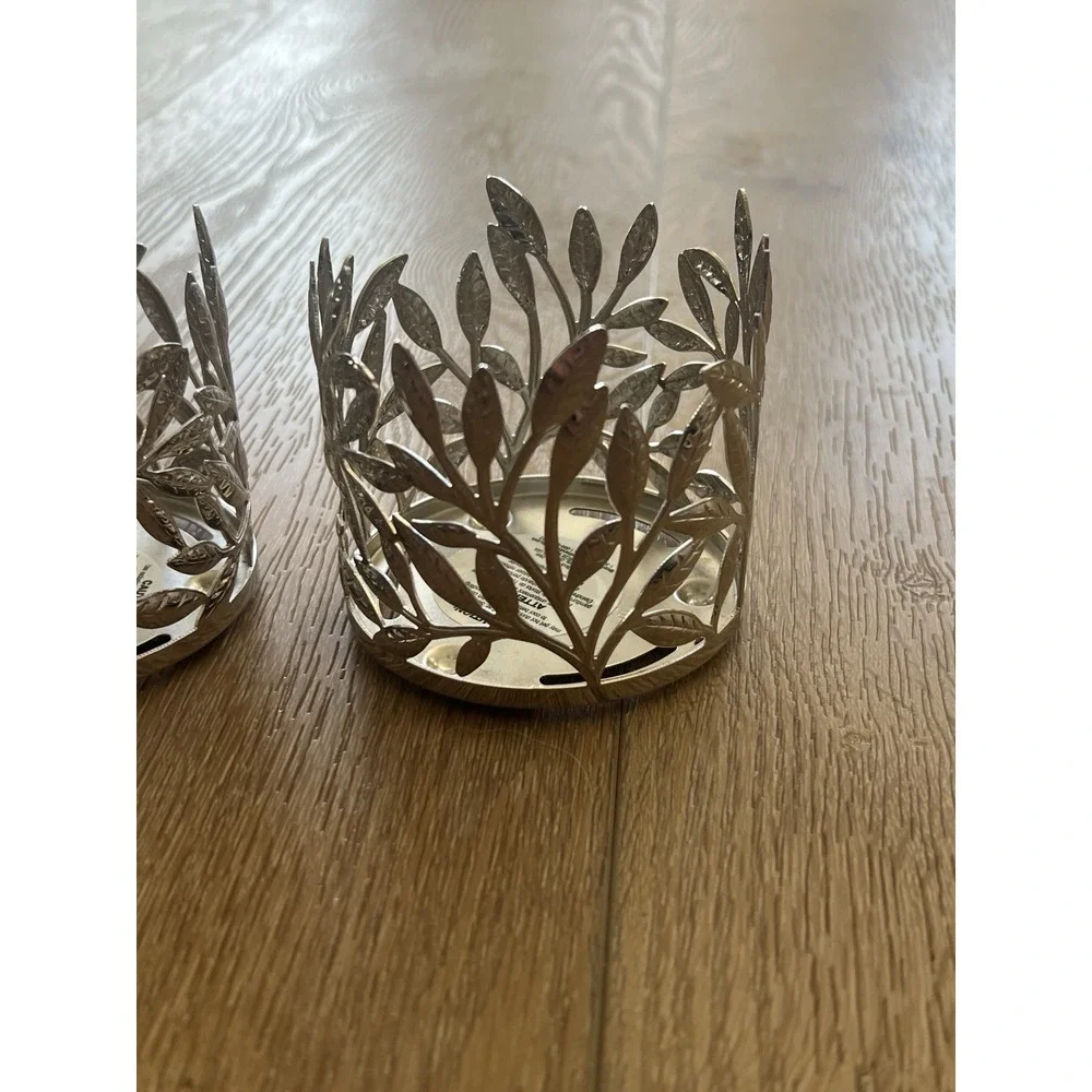 2 New Bath & Body Works Small Vine Leaf Branches Tree Candle Votive Holder